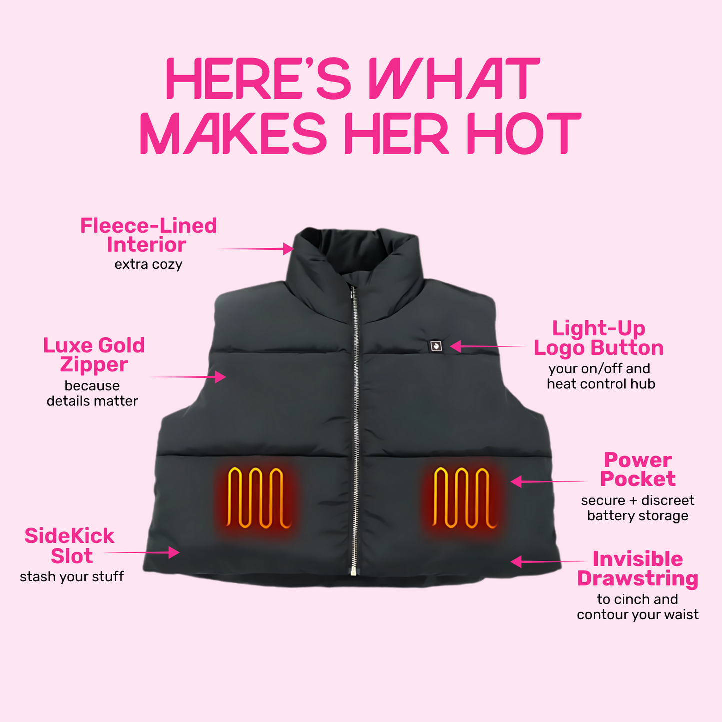The Hot Tommies Heated Vest - Black